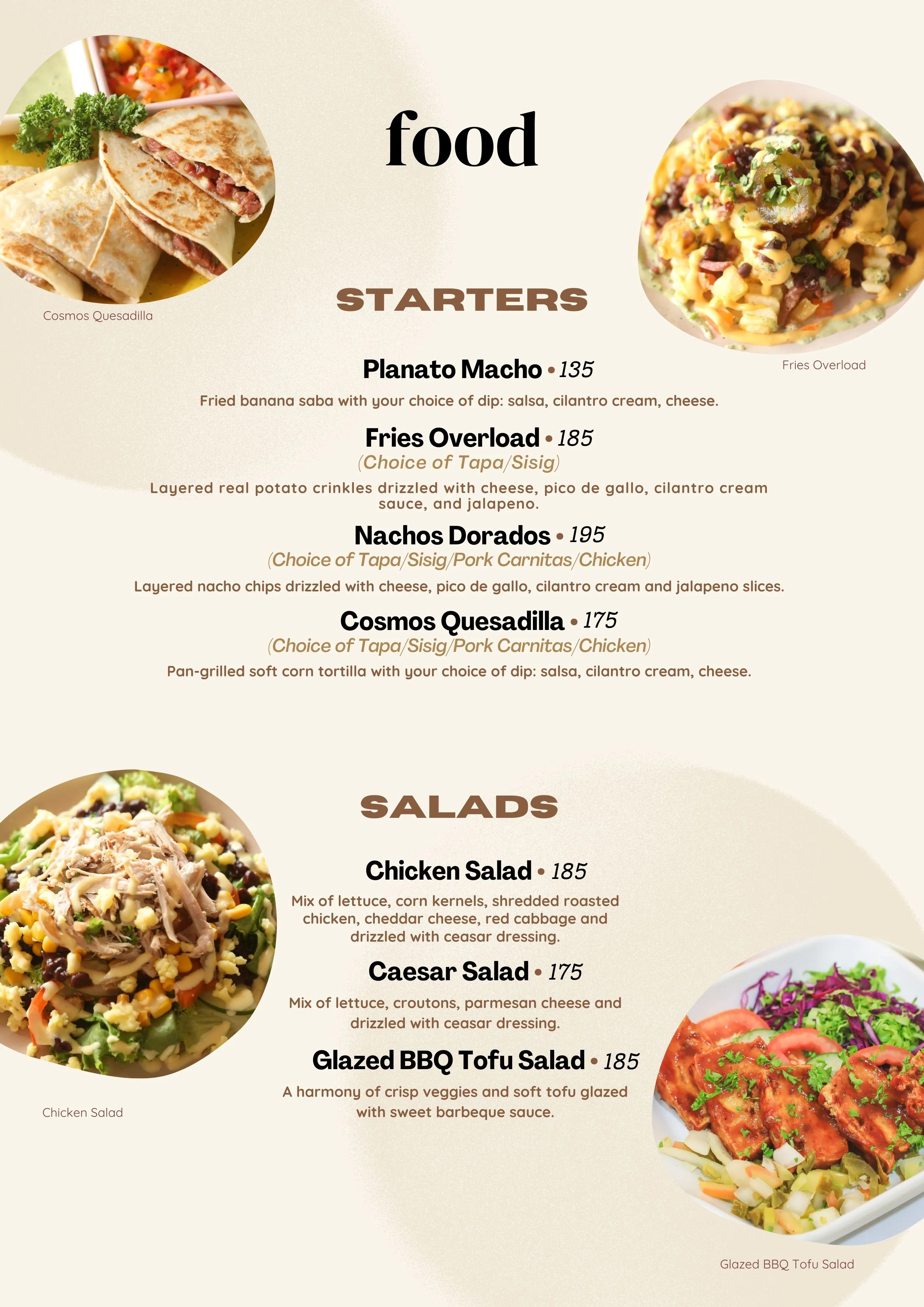 Cosmos Café Studios Menu 2