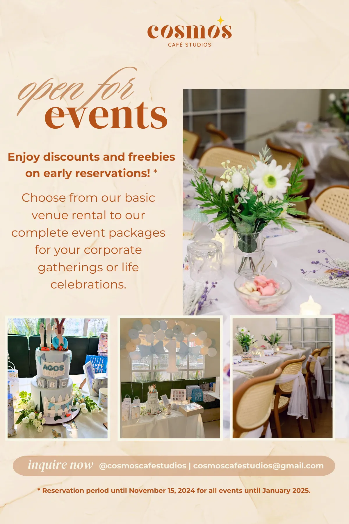 Cosmos Café Studios Menu 1